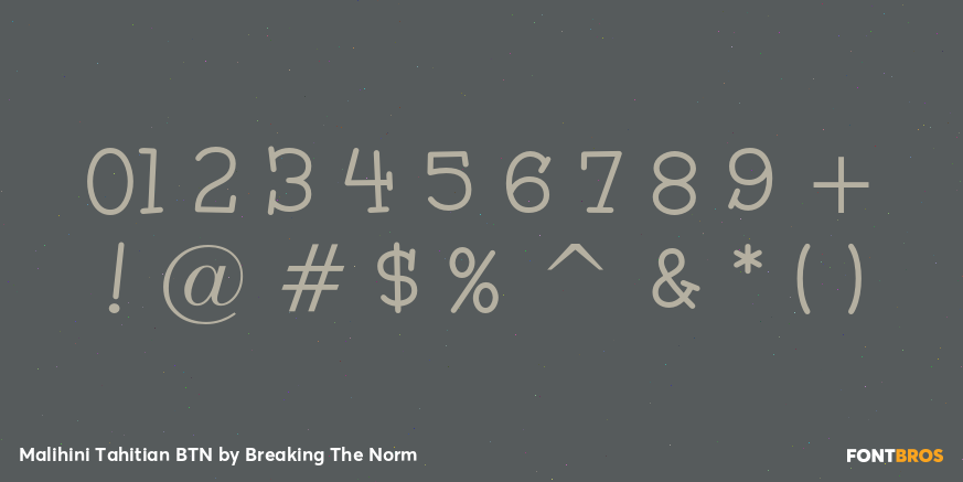 Malihini Tahitian BTN Font Poster #4