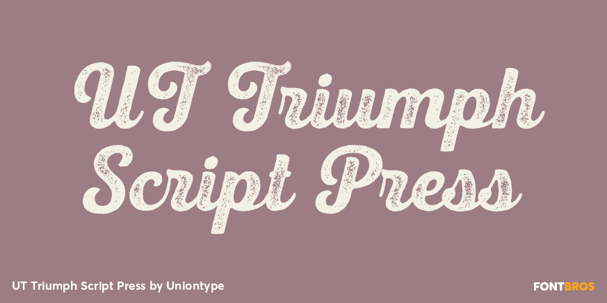 UT Triumph Script Press Font Poster