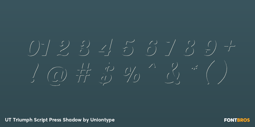 UT Triumph Script Press Shadow Font Poster #1