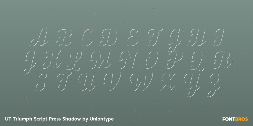UT Triumph Script Press Shadow Font Poster #1