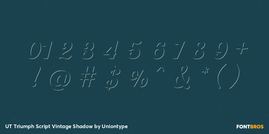 UT Triumph Script Vintage Shadow Font Poster #4
