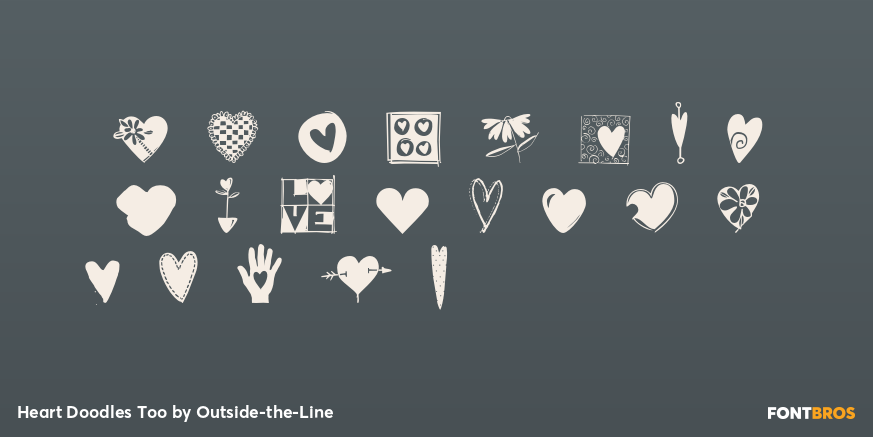 Heart Doodles Too Font Poster #2