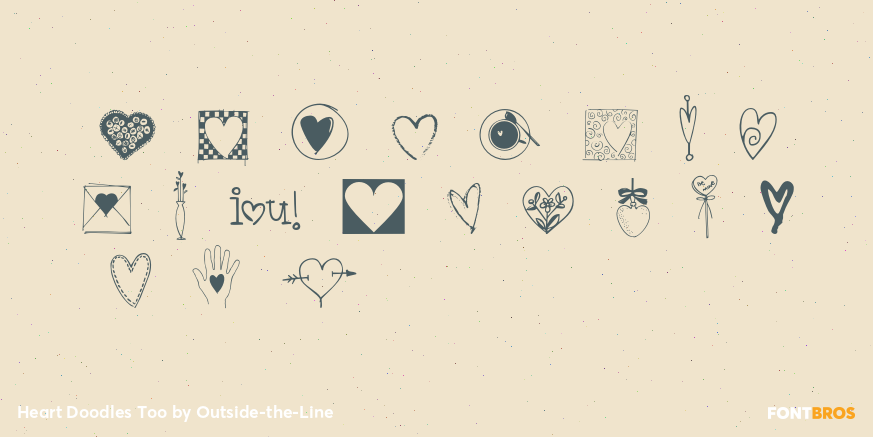 Heart Doodles Too Font Poster #3