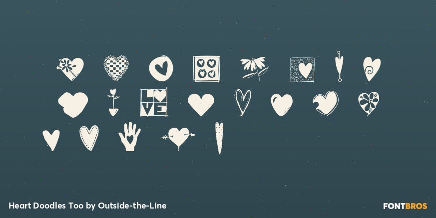 Heart Doodles Too Font Poster #1