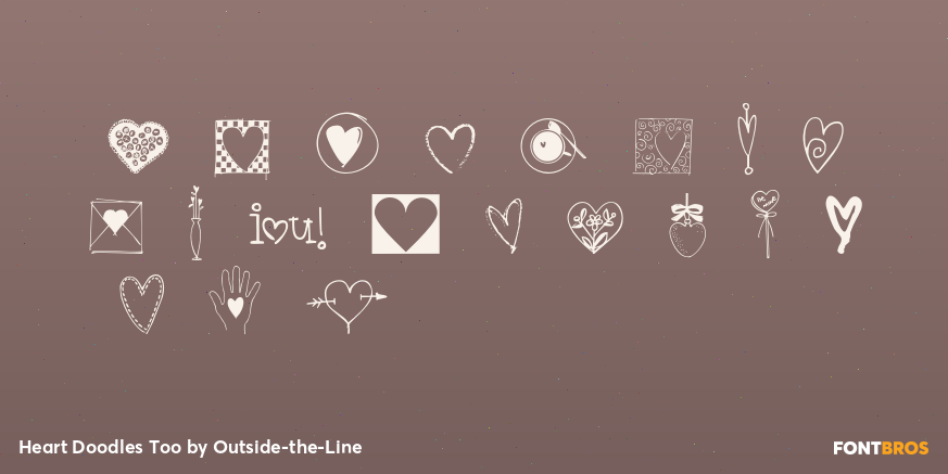 Heart Doodles Too Font Poster #1