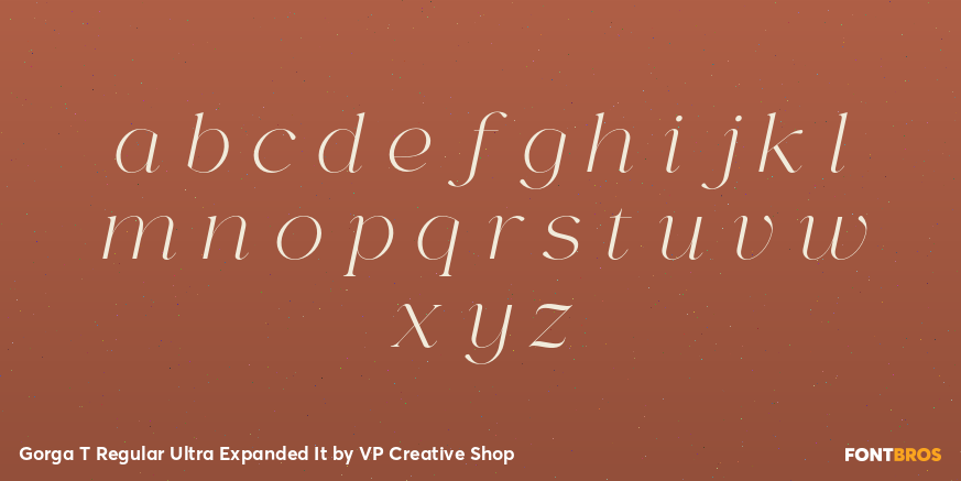 Gorga T Regular Ultra Expanded It Font Poster #3