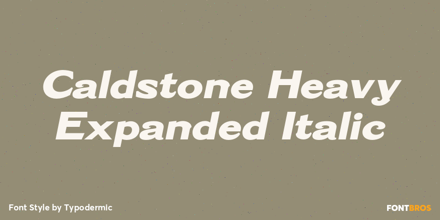 Caldstone Heavy Expanded Italic Poster