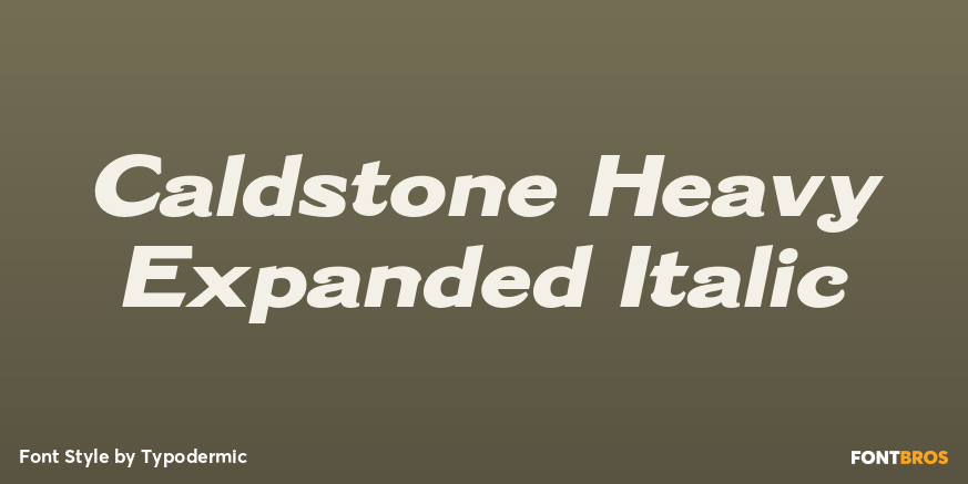 Caldstone Heavy Expanded Italic Poster