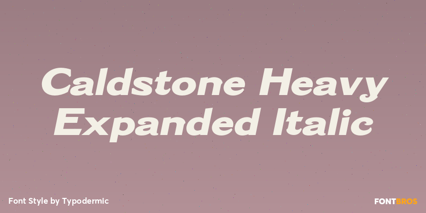 Caldstone Heavy Expanded Italic Poster