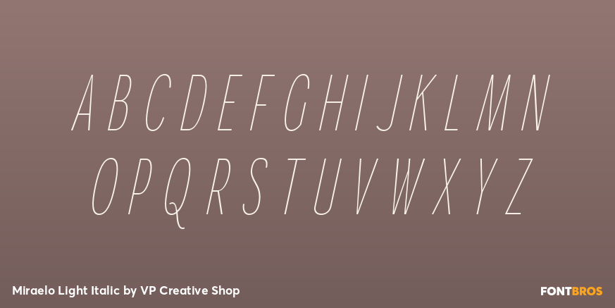 Miraelo Light Italic Font Poster #2