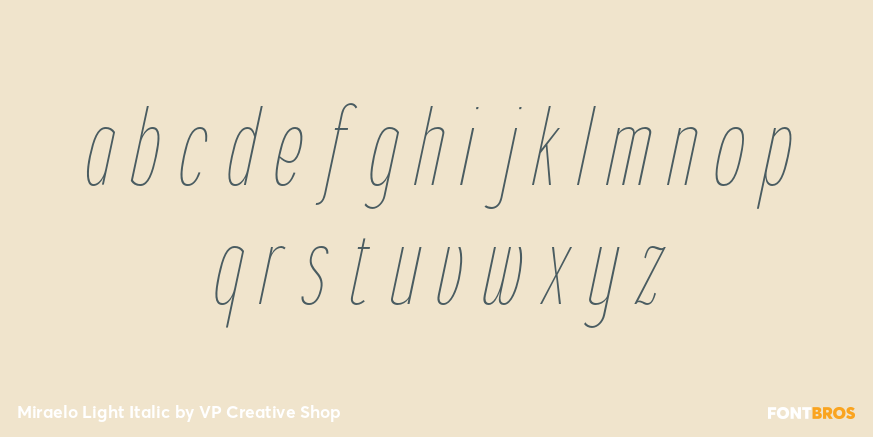 Miraelo Light Italic Font Poster #3