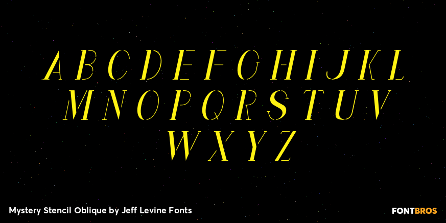 Mystery Stencil Oblique Font Poster #2