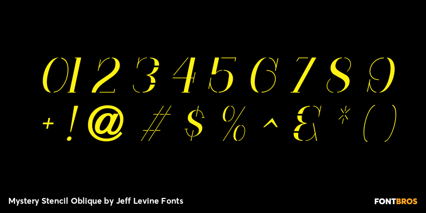 Mystery Stencil Oblique Font Poster #4