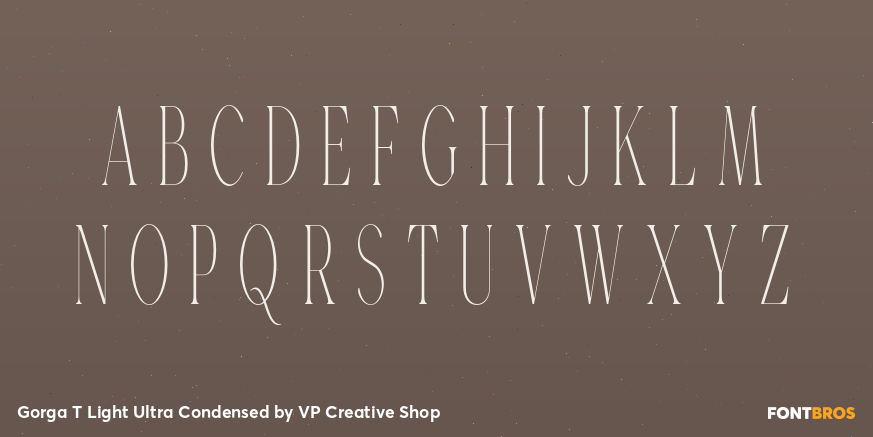 Gorga T Light Ultra Condensed Font Poster #2