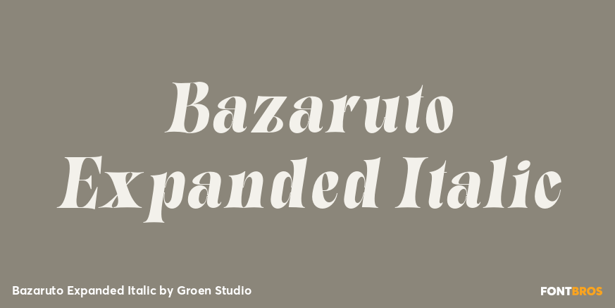 Bazaruto Expanded Italic Poster