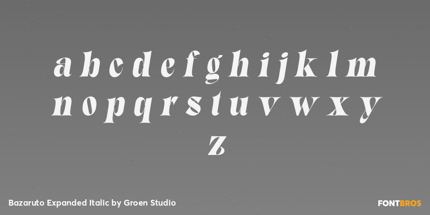 Bazaruto Expanded Italic Font Poster #3