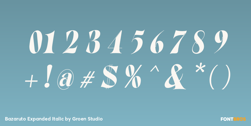 Bazaruto Expanded Italic Font Poster #4