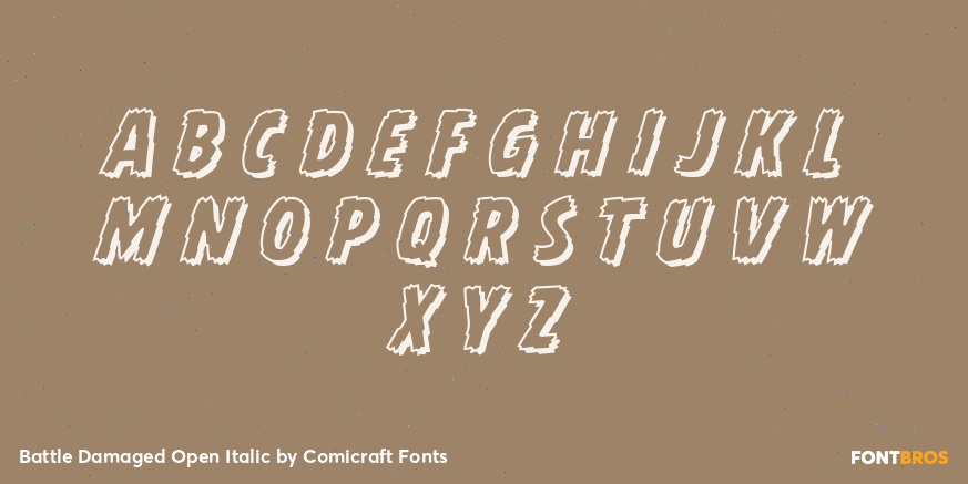 Battle Damaged Open Italic Font Poster #3