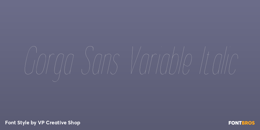 Gorga Sans Variable Italic Poster
