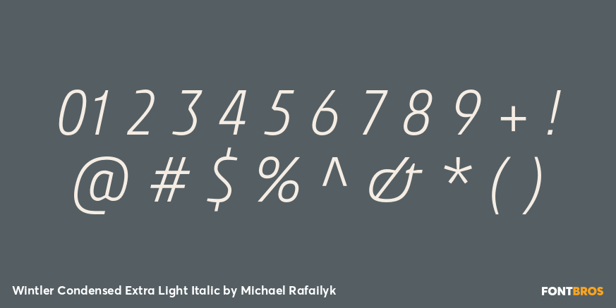 Wintler Condensed Extra Light Italic Font Poster #4