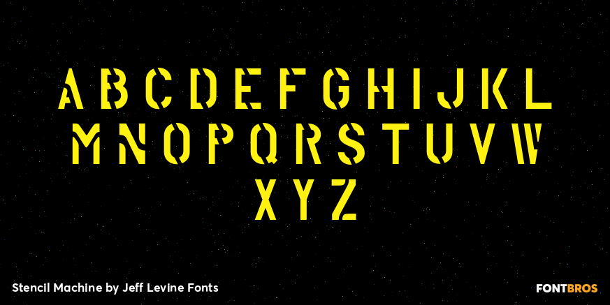 Stencil Machine Font Poster #3