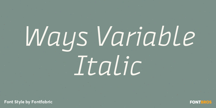 Ways Variable Italic Poster