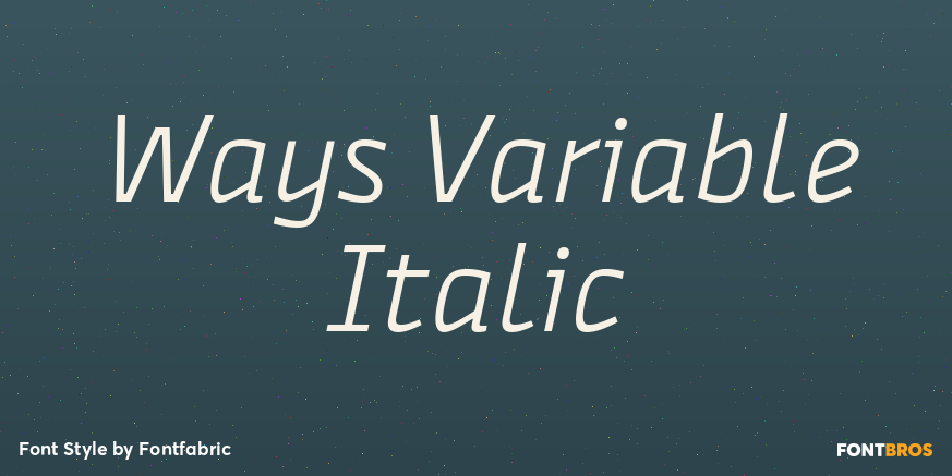 Ways Variable Italic Poster