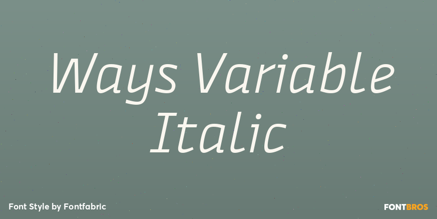 Ways Variable Italic Poster