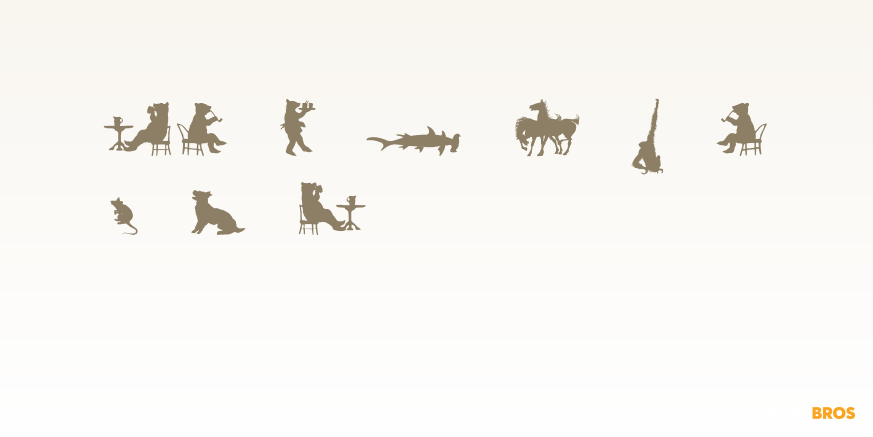 Animal Silhouettes Two Font Poster #1