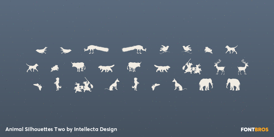 Animal Silhouettes Two Font Poster #1