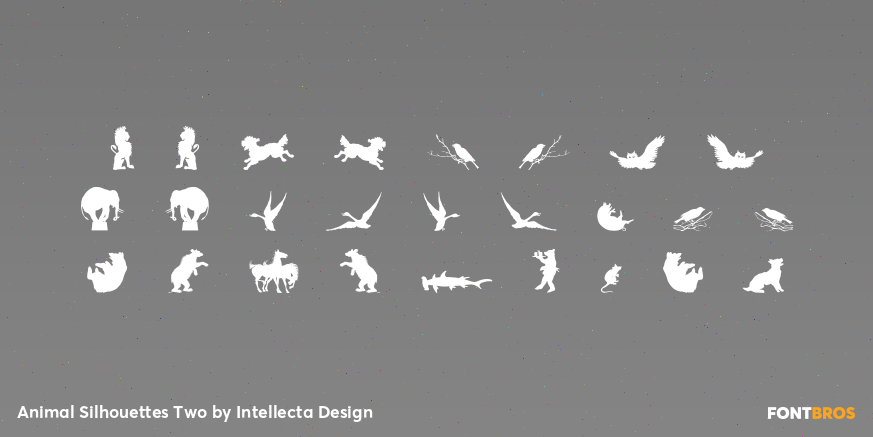 Animal Silhouettes Two Font Poster #1