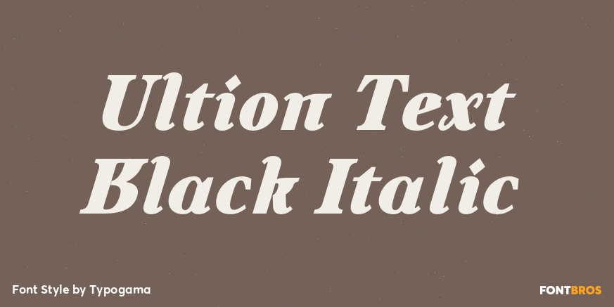 Ultion Text Black Italic Poster
