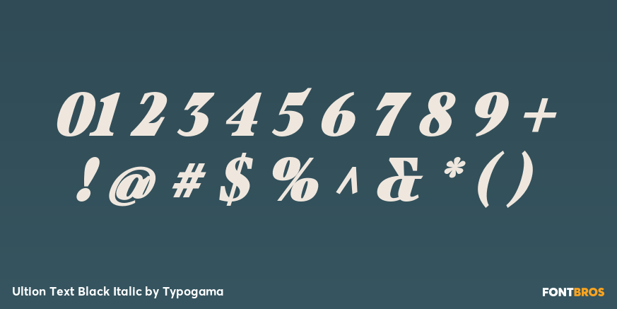 Ultion Text Black Italic Font Poster #4