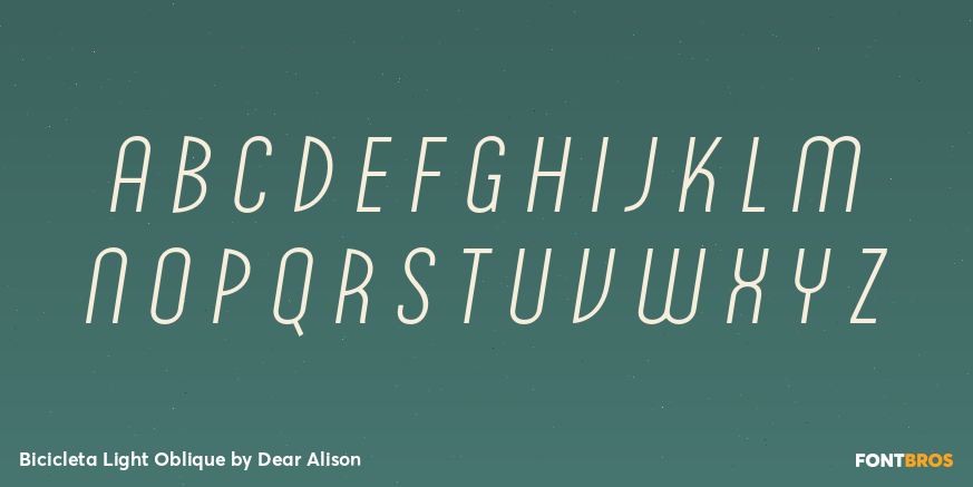 Bicicleta Light Oblique Font Poster #2