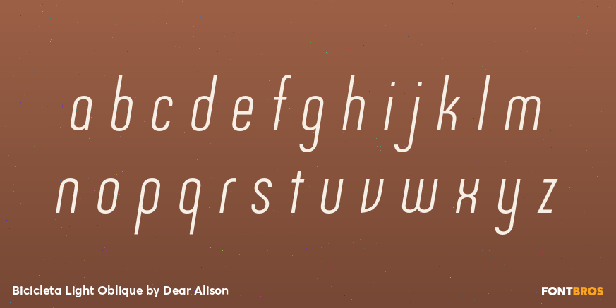 Bicicleta Light Oblique Font Poster #3