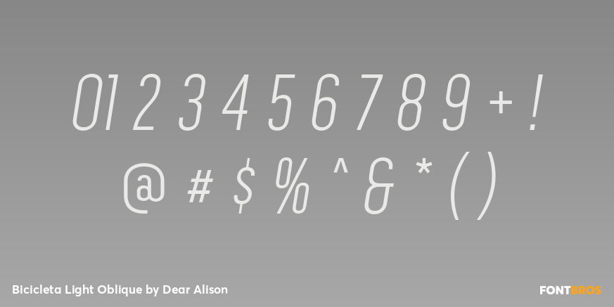 Bicicleta Light Oblique Font Poster #4