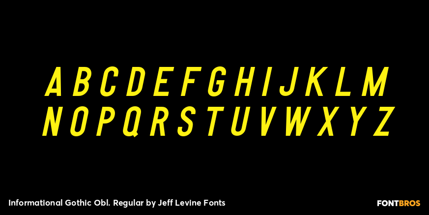 Informational Gothic Oblique Font Poster #1