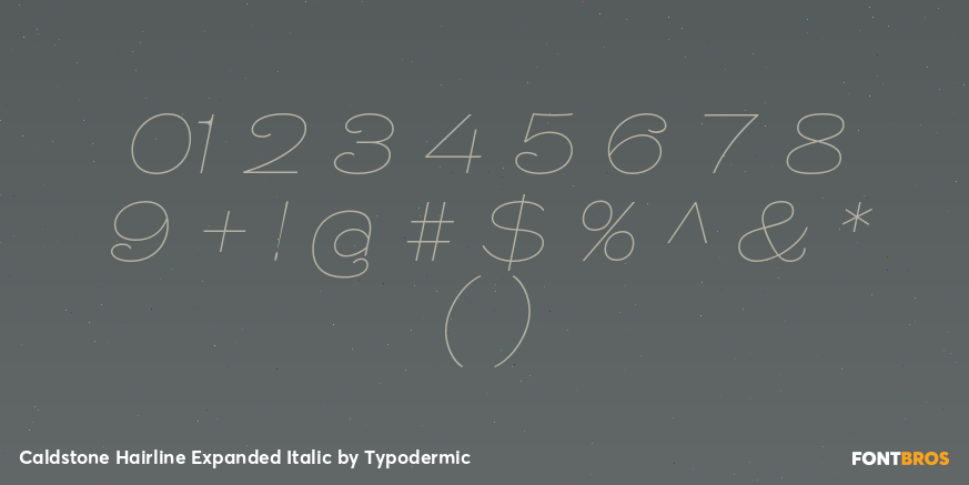 Caldstone Hairline Expanded Italic Font Poster #1