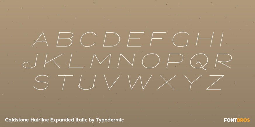 Caldstone Hairline Expanded Italic Font Poster #1