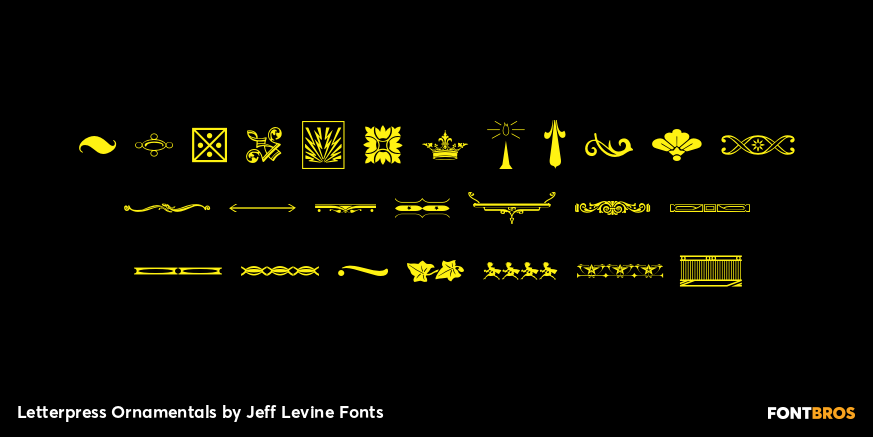 Letterpress Ornamentals Font Poster #3