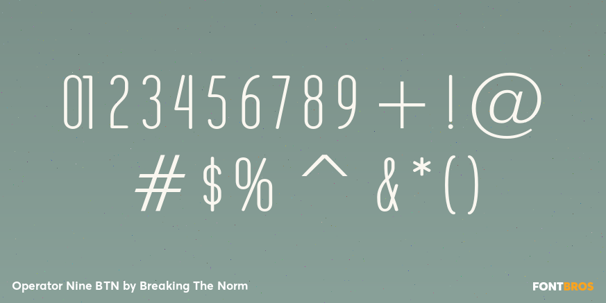 Operator Nine BTN Font Poster #4