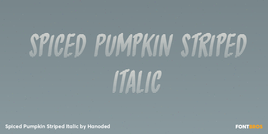 Spiced Pumpkin Striped Italic Font Poster #1