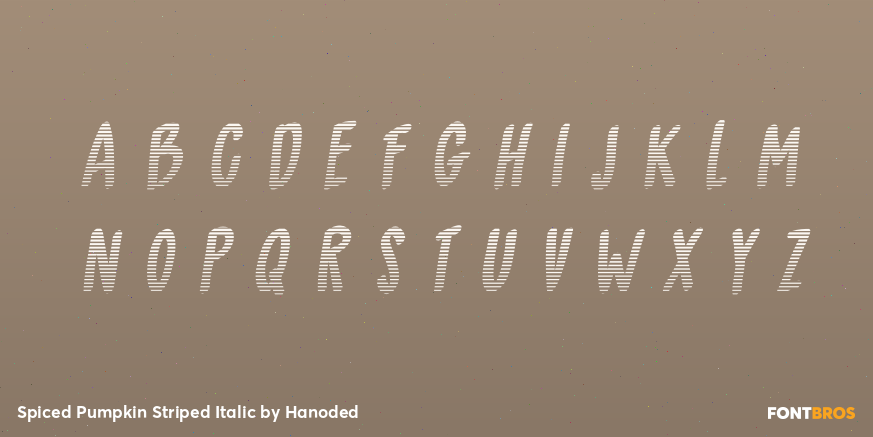 Spiced Pumpkin Striped Italic Font Poster #2