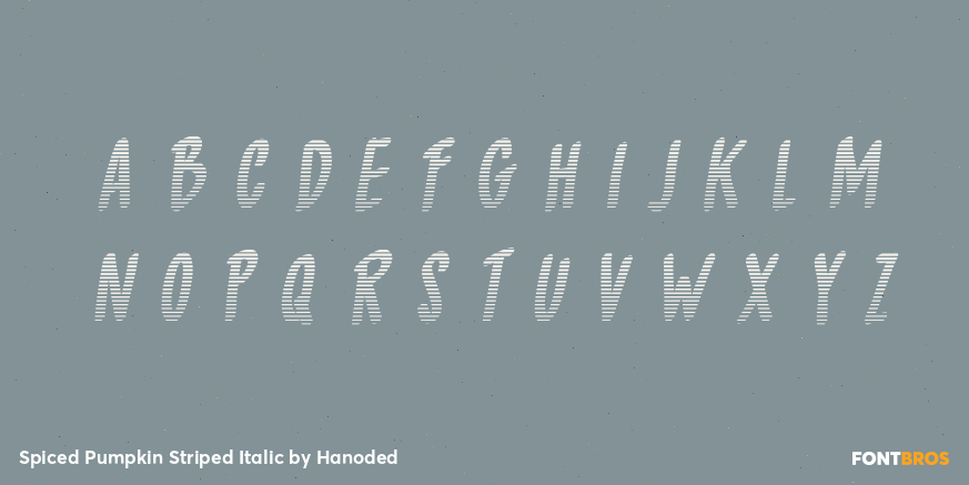 Spiced Pumpkin Striped Italic Font Poster #3