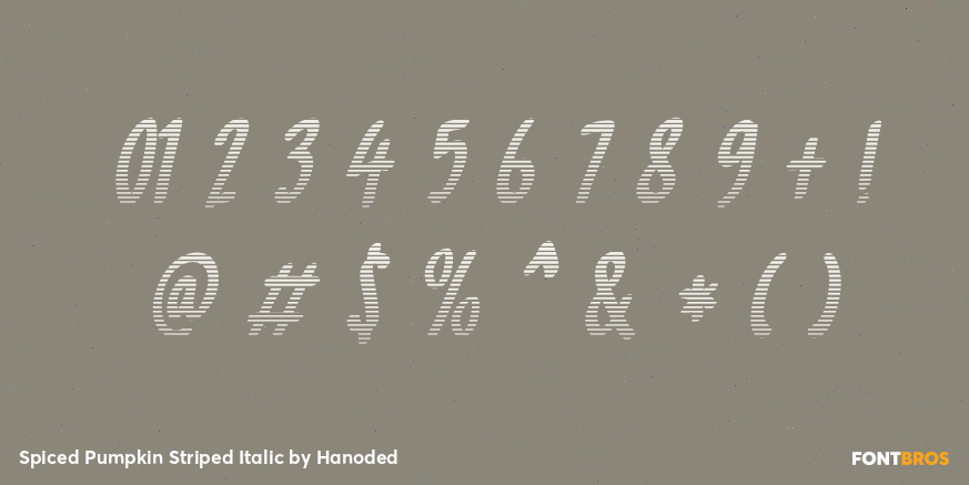 Spiced Pumpkin Striped Italic Font Poster #4