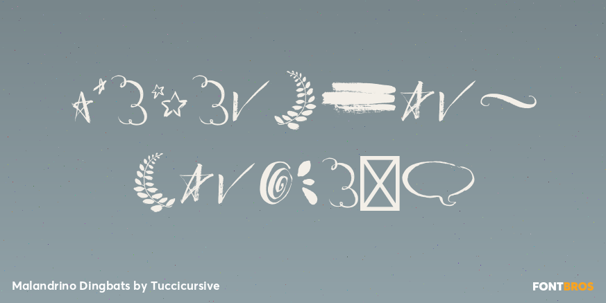 Malandrino Dingbats Font Poster