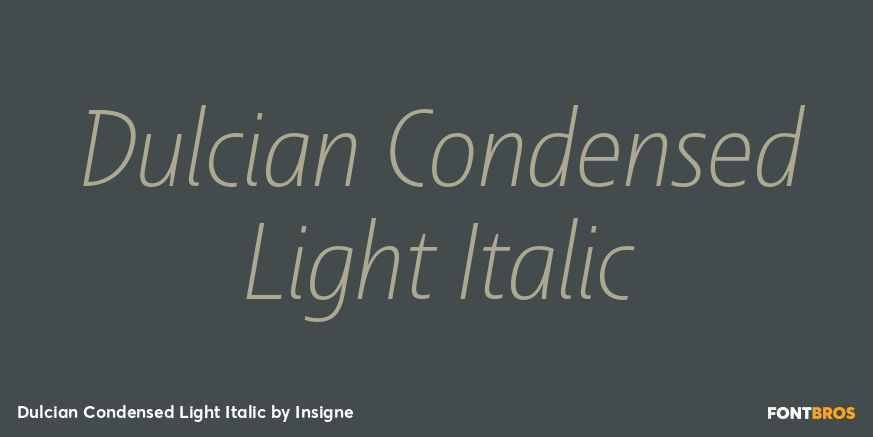 Dulcian Condensed Light Italic Font Poster #1