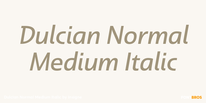 Dulcian Normal Medium Italic Font Poster #1