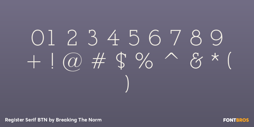 Register Serif BTN Font Poster #4