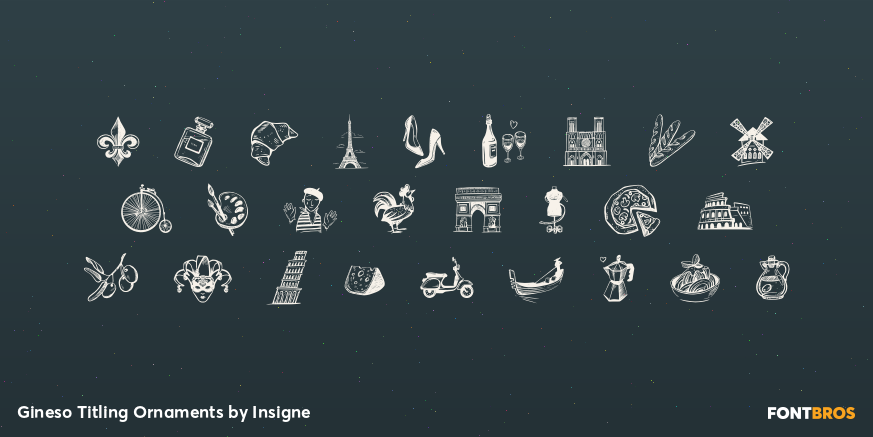 Gineso Titling Ornaments Font Poster #1